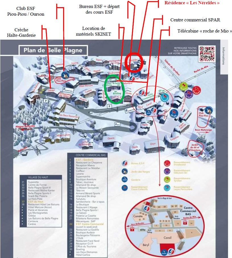 Belle plagne map