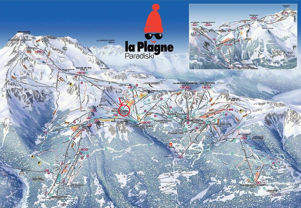 Plan des pistes plagne